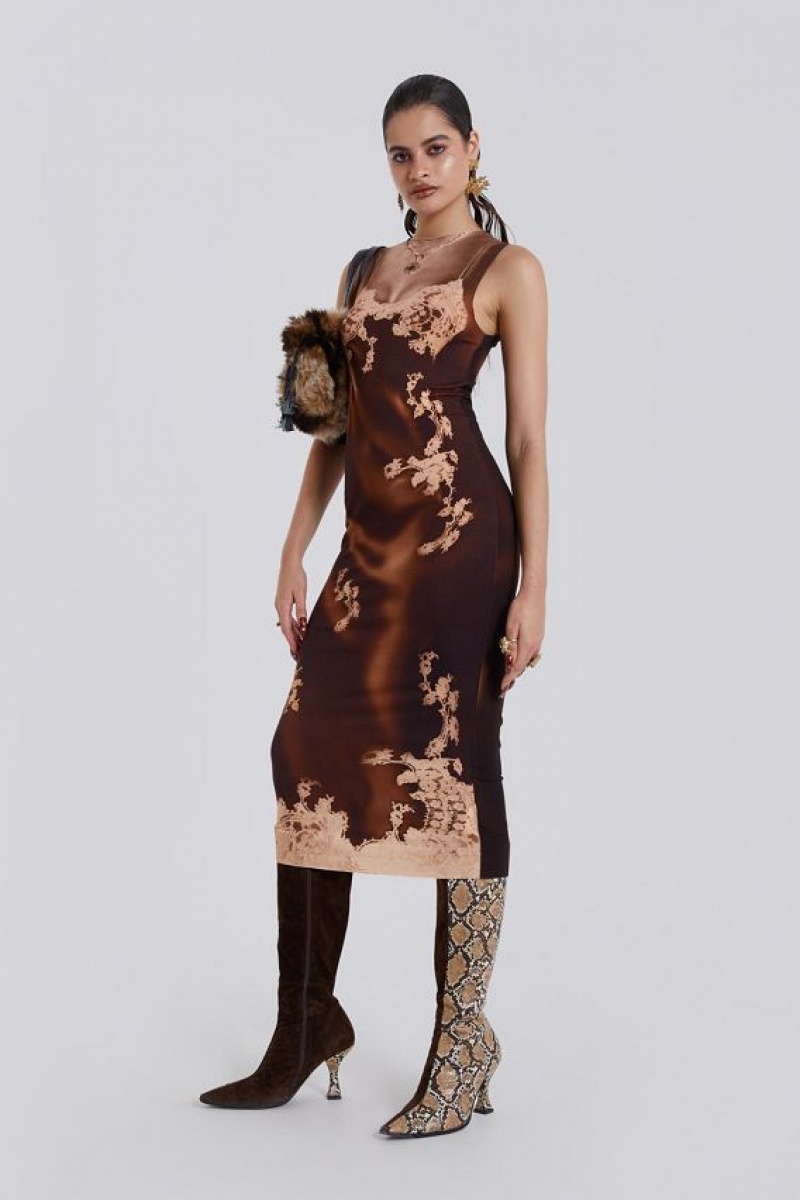 Jadedlondon Let It Slip Midi Dress | JADLDN23808