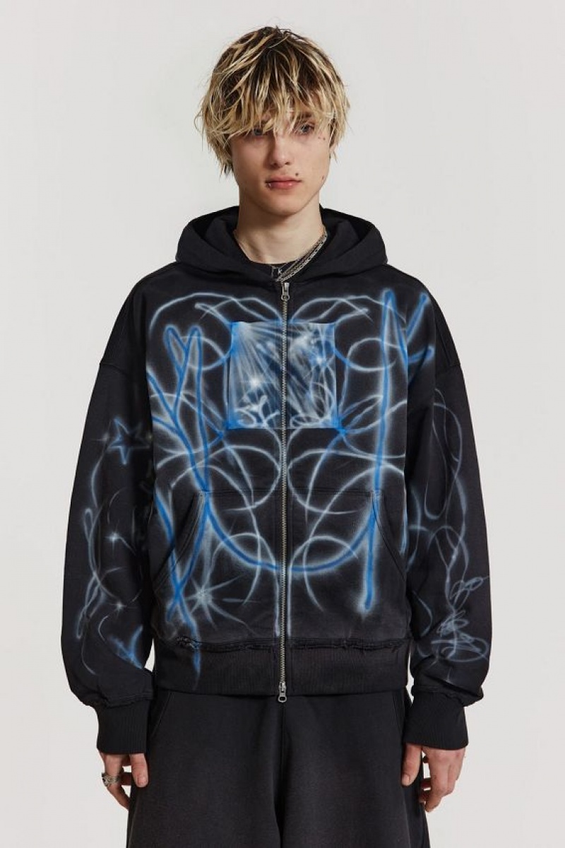 Jadedlondon Light Across The Water Zip Up Hoodie | JADLDN24715