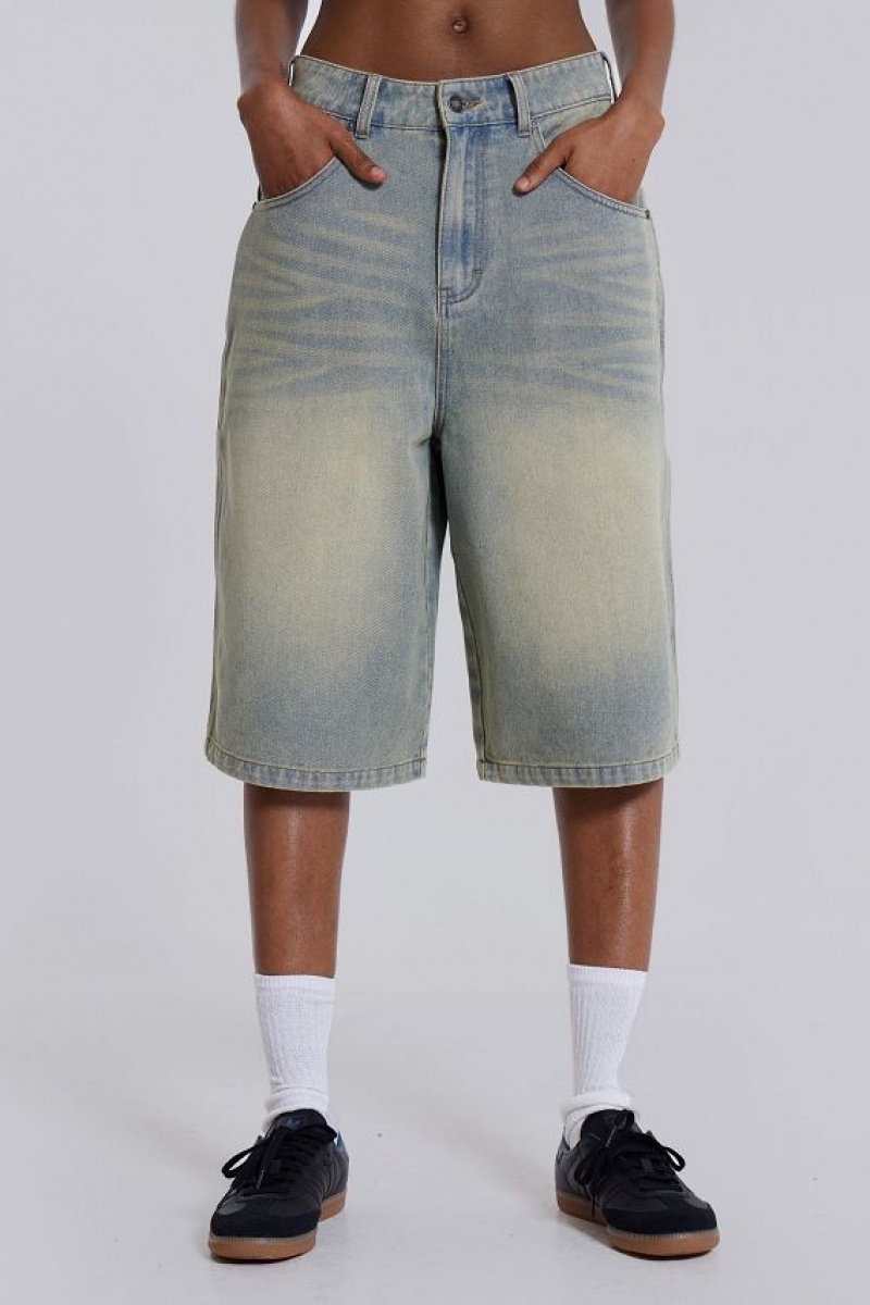 Jadedlondon Light Wash Jumbo Jorts | JADLDN24142