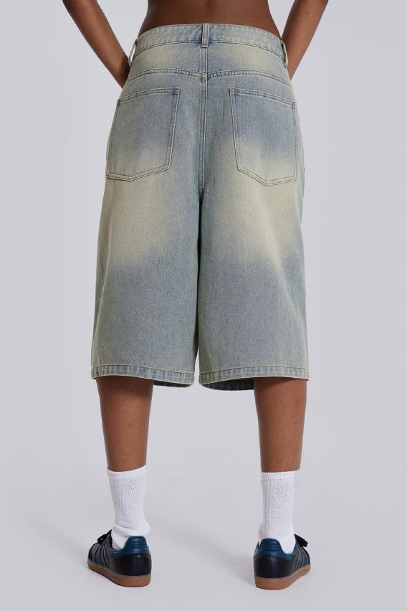 Jadedlondon Light Wash Jumbo Jorts | JADLDN24142