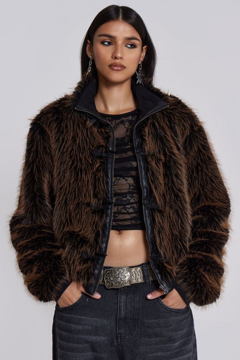 Jadedlondon Mendoza Faux Fur Jacket | JADLDN24192