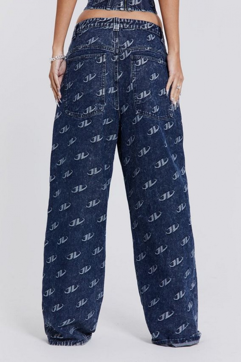 Jadedlondon Monogram Baggy Jeans | JADLDN24428