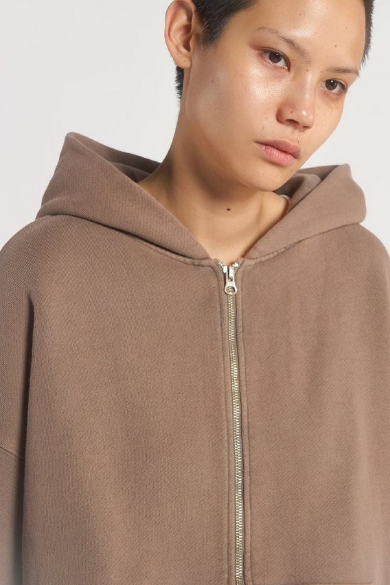 Jadedlondon Ntrls Clay Oversized Zip Through Hoodie | JADLDN23893