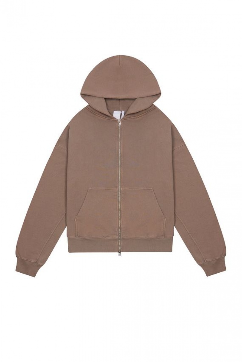 Jadedlondon Ntrls Clay Oversized Zip Through Hoodie | JADLDN23893