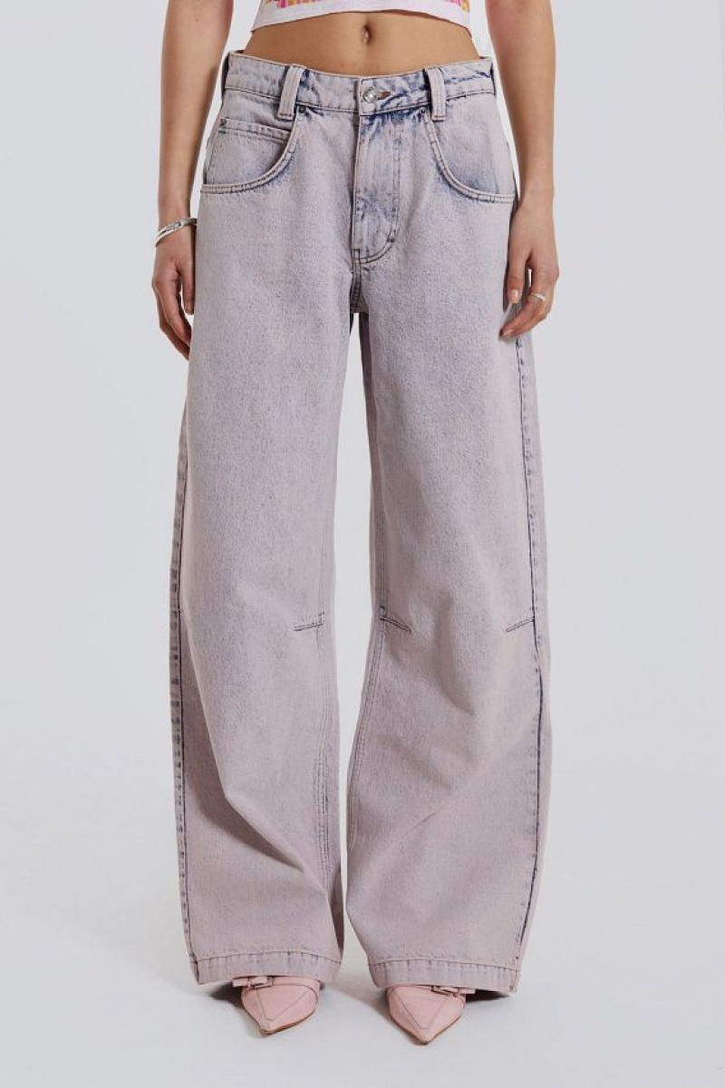 Jadedlondon Pink Wash Acid Colossus Baggy Jeans | JADLDN24423