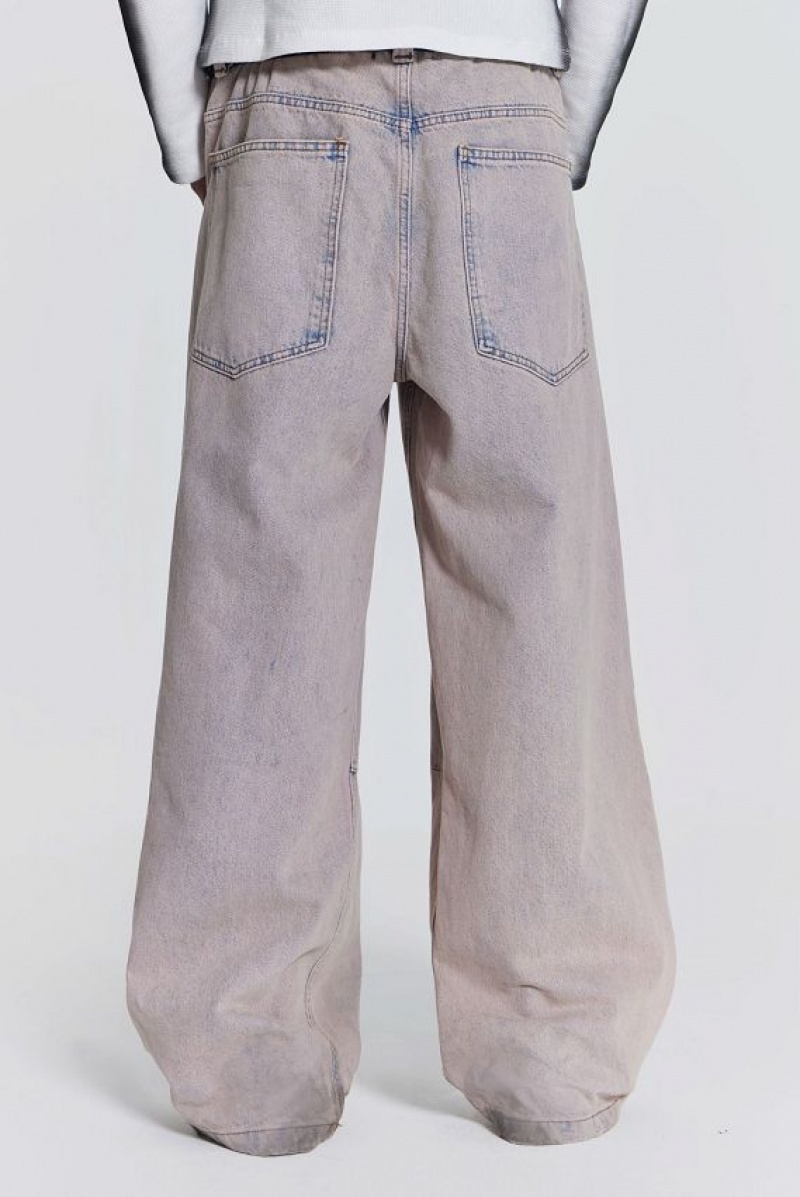 Jadedlondon Pink Wash Acid Colossus Baggy Jeans | JADLDN24515