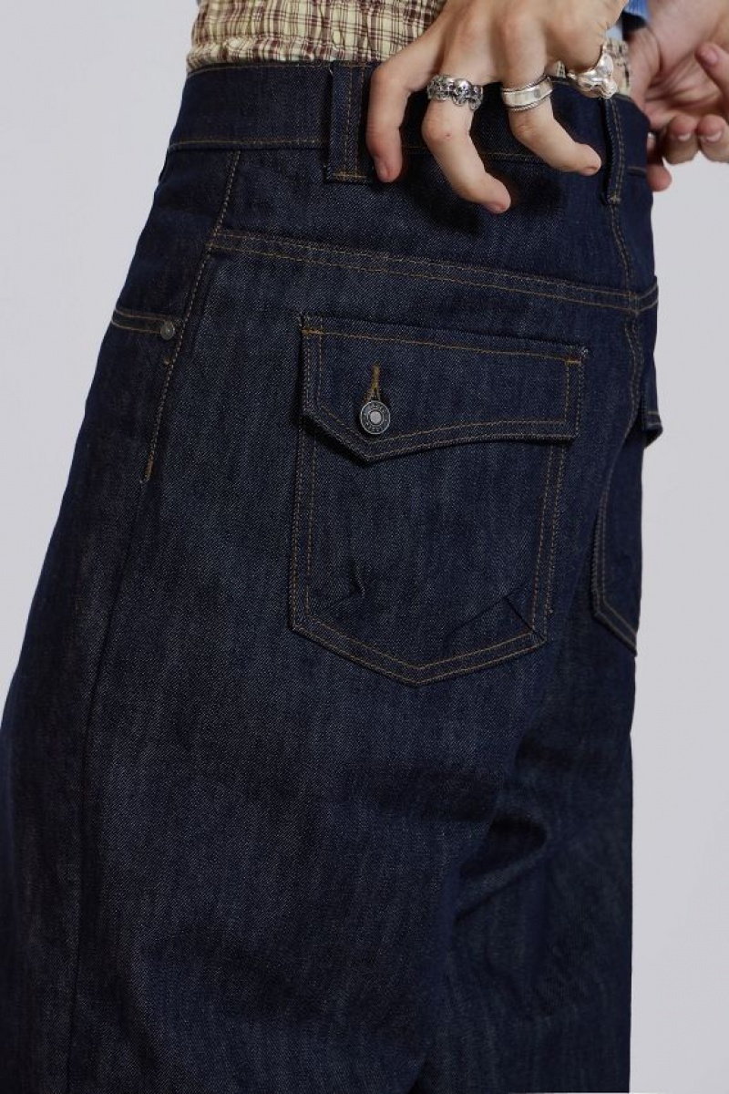 Jadedlondon Raw Blue Denim Razor Jeans | JADLDN24494