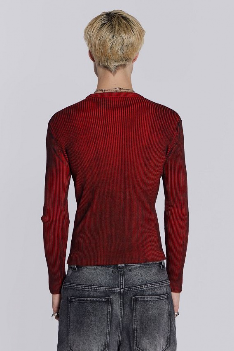 Jadedlondon Red Scrape Knit | JADLDN24834