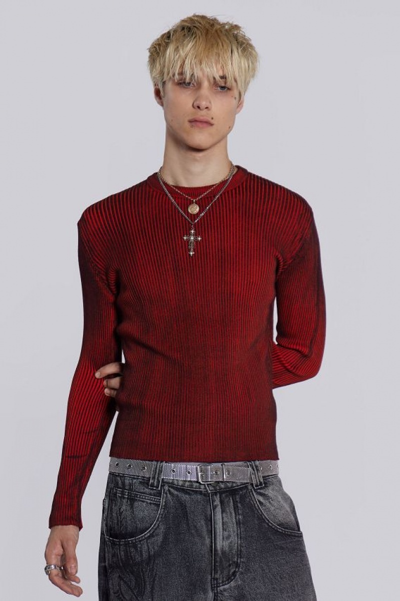 Jadedlondon Red Scrape Knit | JADLDN24834