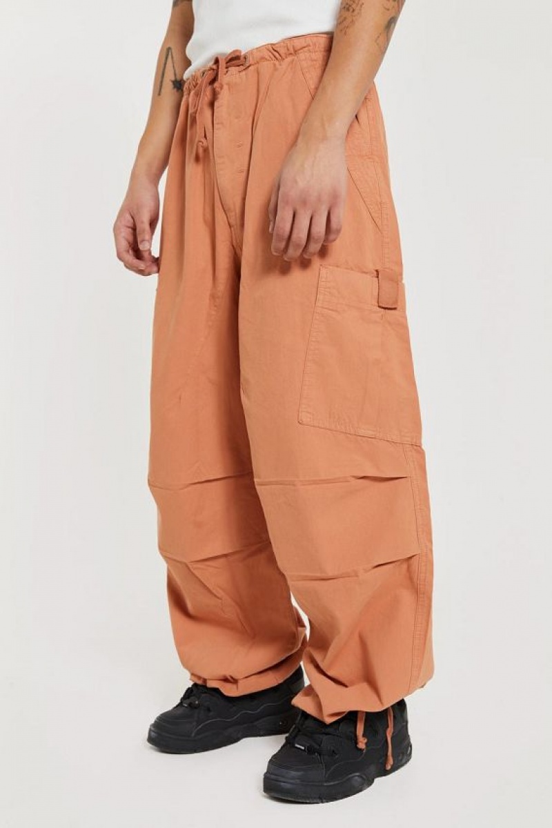 Jadedlondon Rust Orange Parachute Cargo Pants | JADLDN24766