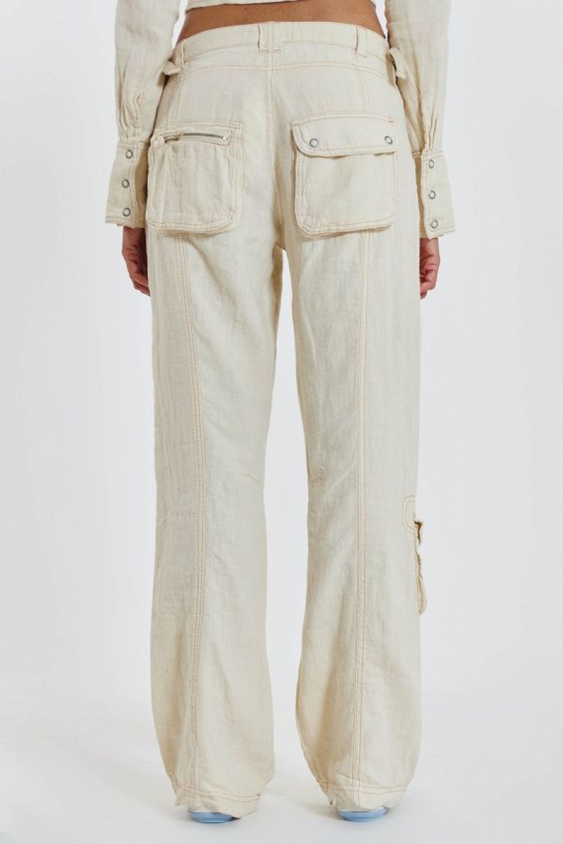 Jadedlondon Santal Linen Cargo Trousers | JADLDN24074