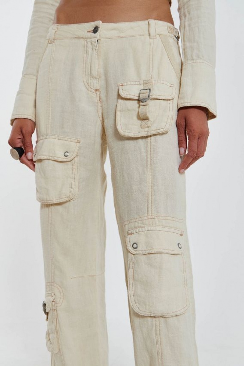 Jadedlondon Santal Linen Cargo Trousers | JADLDN24074