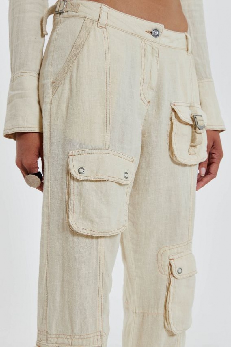 Jadedlondon Santal Linen Cargo Trousers | JADLDN24074