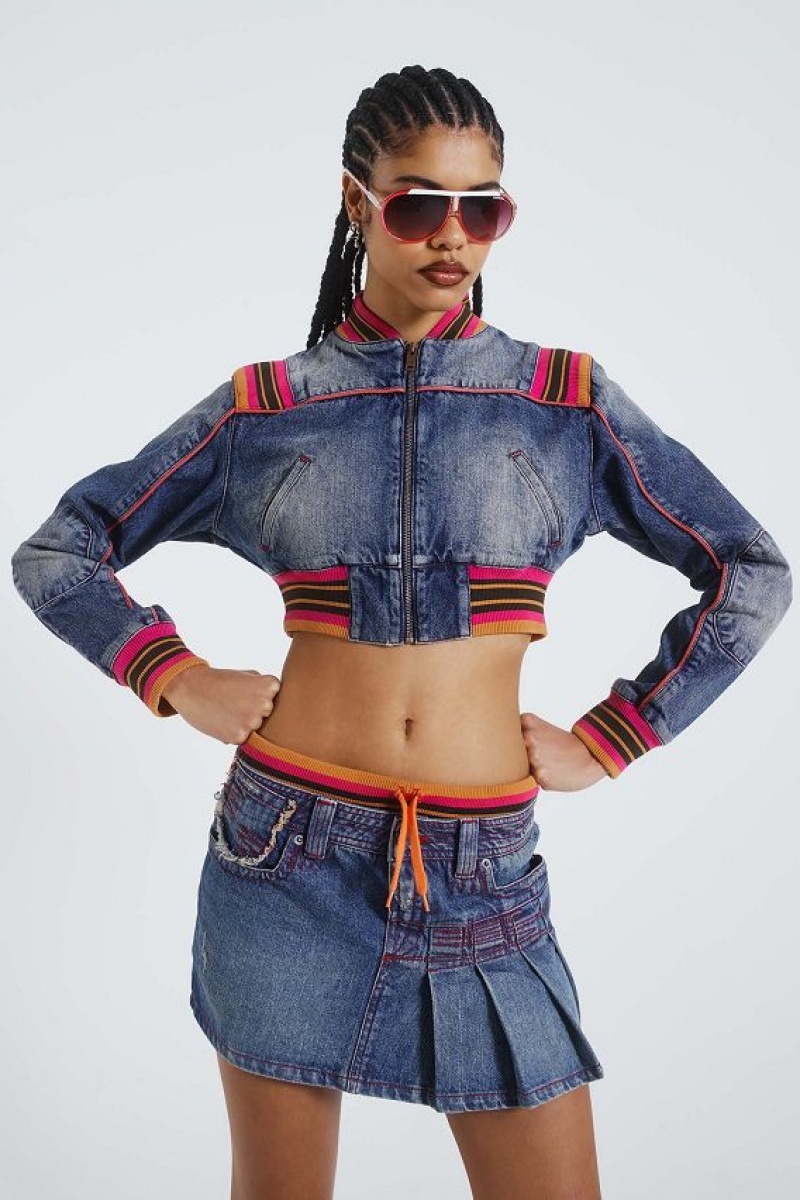 Jadedlondon Sherbet Cropped Denim Jacket | JADLDN24170