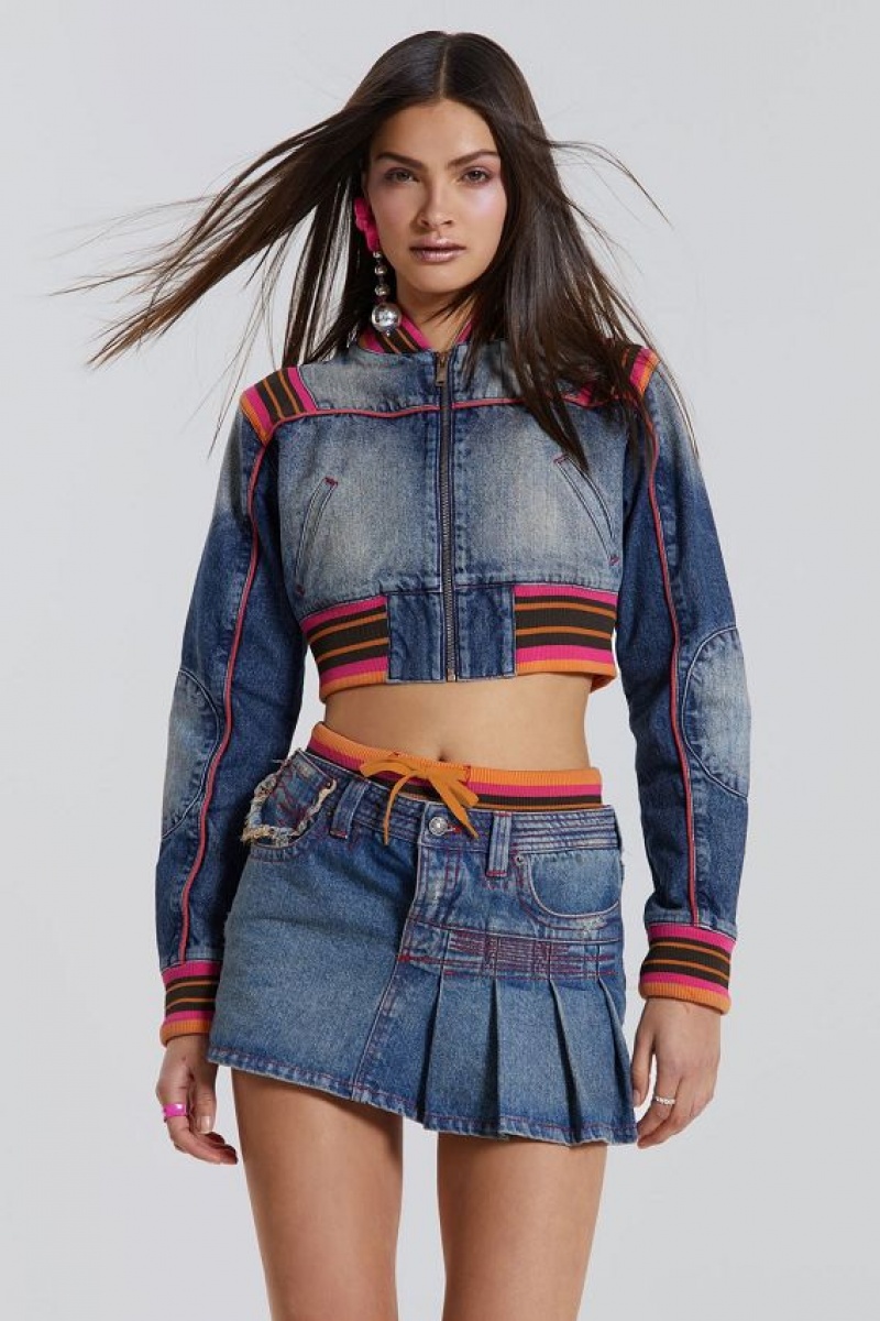 Jadedlondon Sherbet Cropped Denim Jacket | JADLDN24170