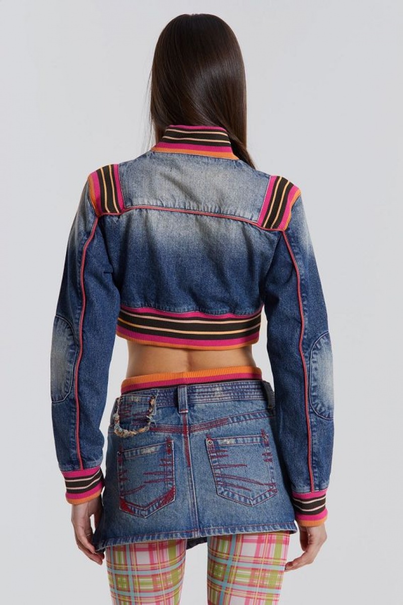 Jadedlondon Sherbet Cropped Denim Jacket | JADLDN24170