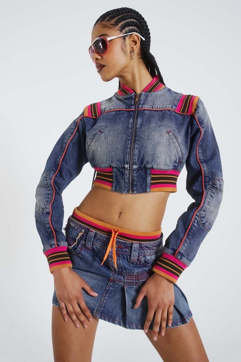 Jadedlondon Sherbet Cropped Denim Jacket | JADLDN24170