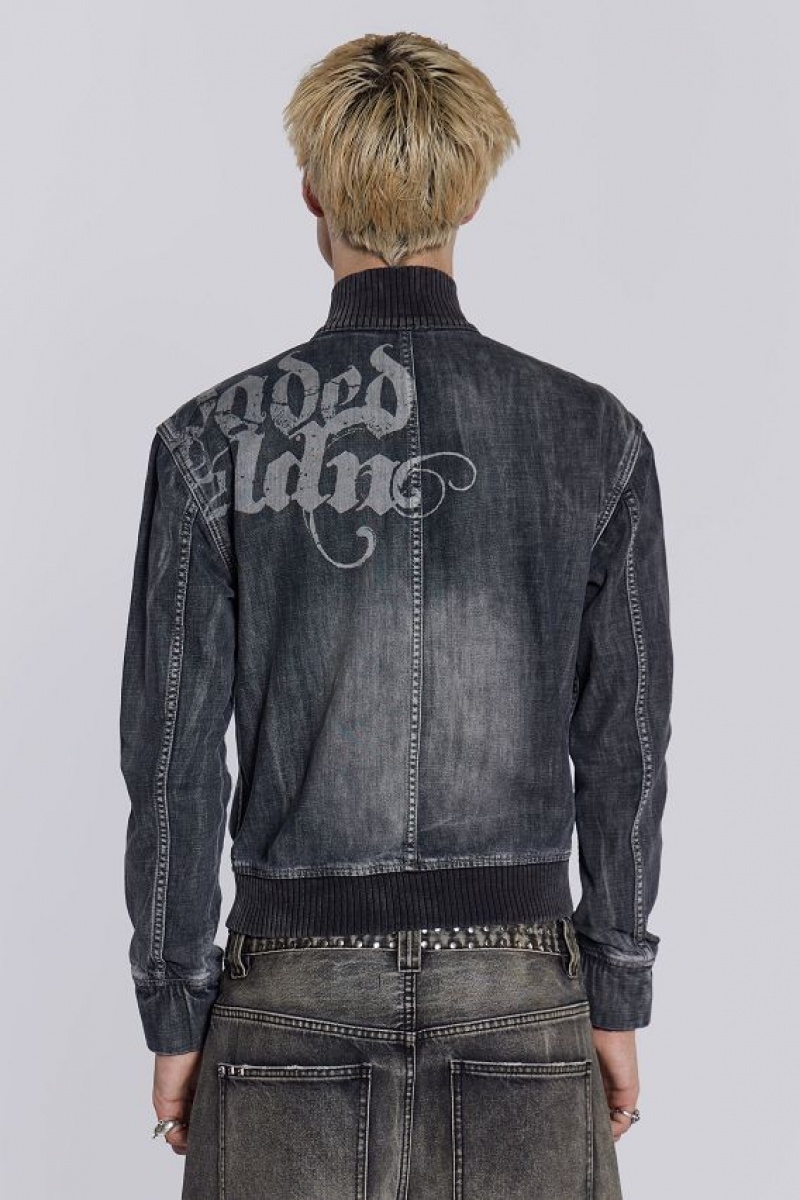 Jadedlondon Smoke Denim Bomber | JADLDN24615