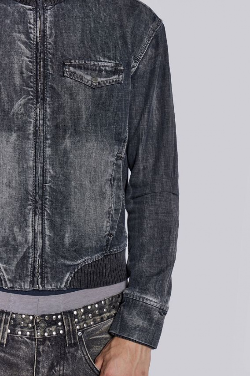 Jadedlondon Smoke Denim Bomber | JADLDN24615