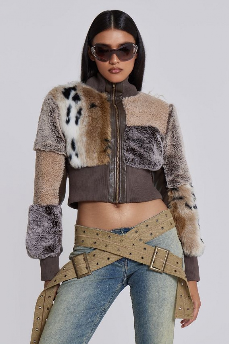 Jadedlondon Soho Faux Fur Bomber Jacket | JADLDN24180