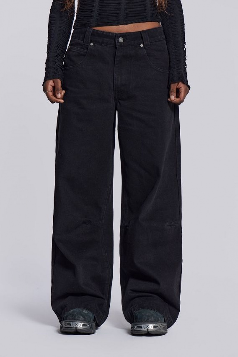 Jadedlondon Solid Black Colossus Jeans | JADLDN24425