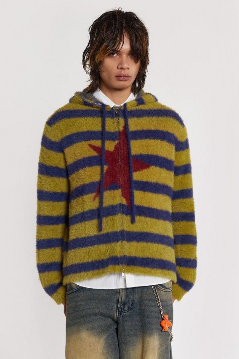 Jadedlondon Sonic Stripe Knit Hoodie | JADLDN24597