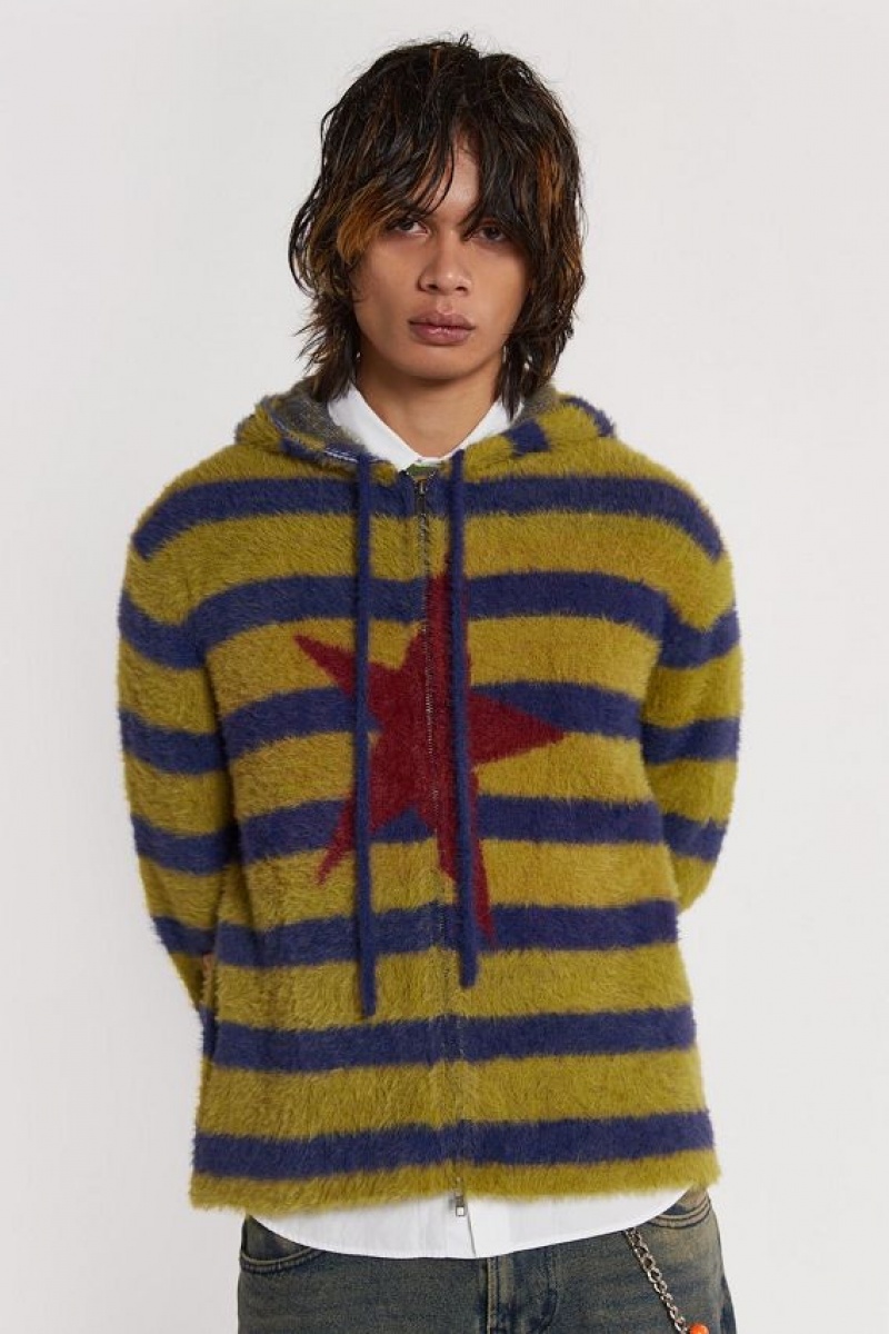 Jadedlondon Sonic Stripe Knit Hoodie | JADLDN24597