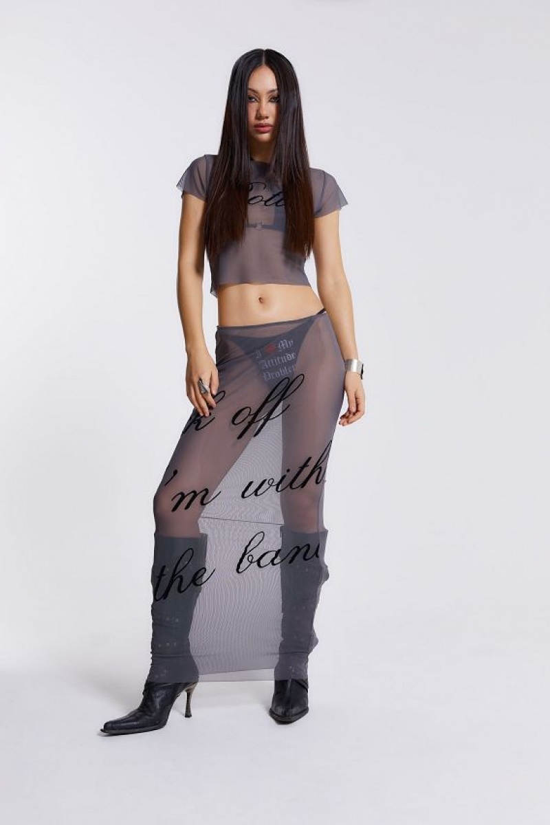 Jadedlondon Spoiled Rotten Mesh Maxi Skirt | JADLDN24198