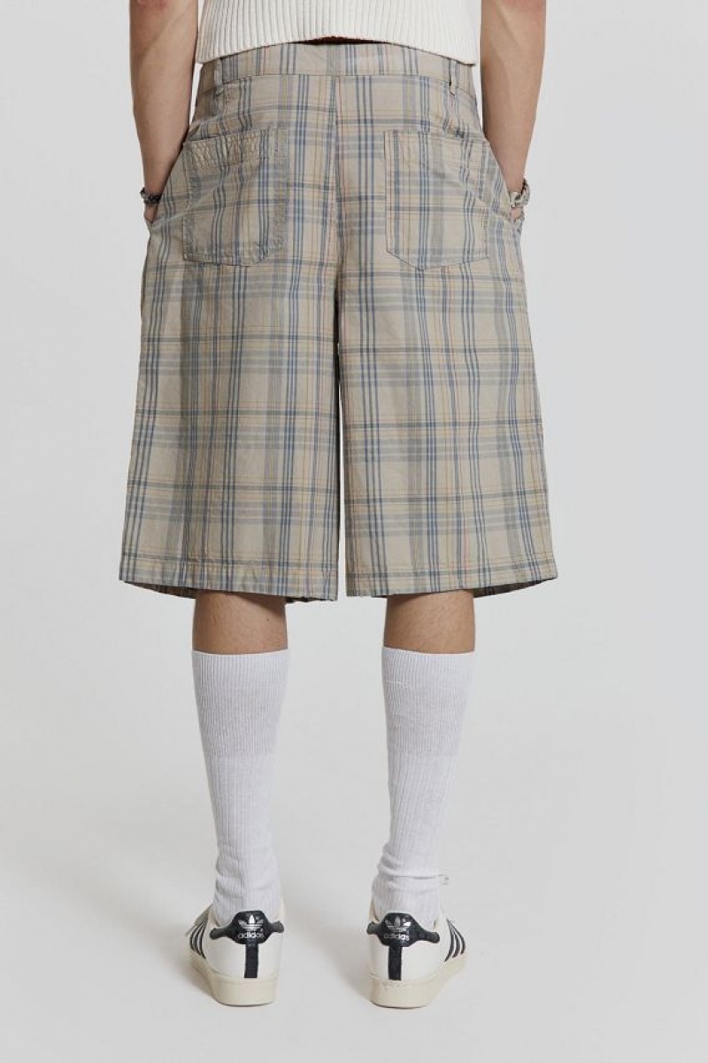 Jadedlondon Stone Check Fairway Shorts | JADLDN24563