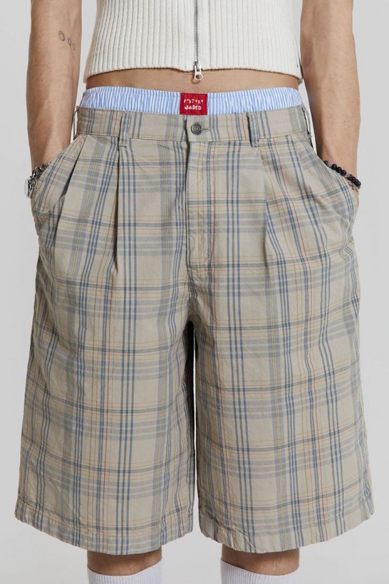 Jadedlondon Stone Check Fairway Shorts | JADLDN24563