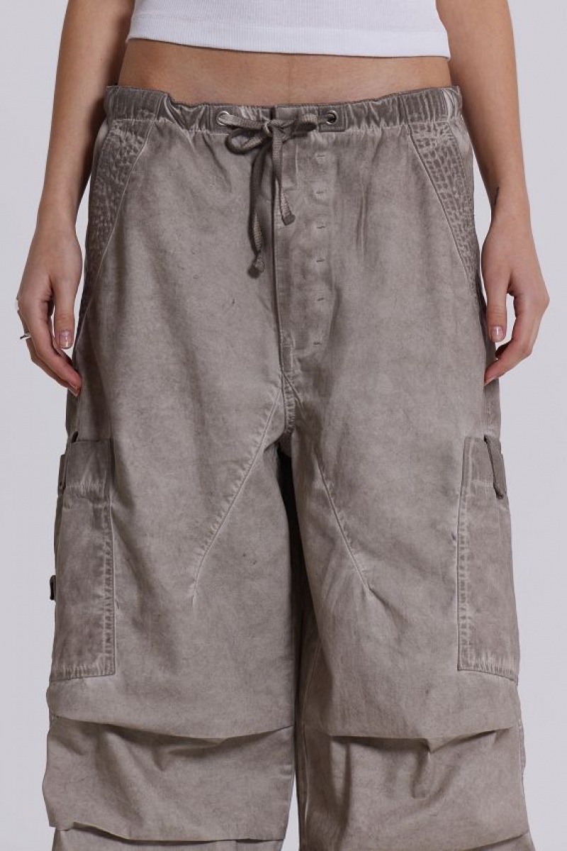 Jadedlondon Stone Oil Wash Parachute Pants | JADLDN24091