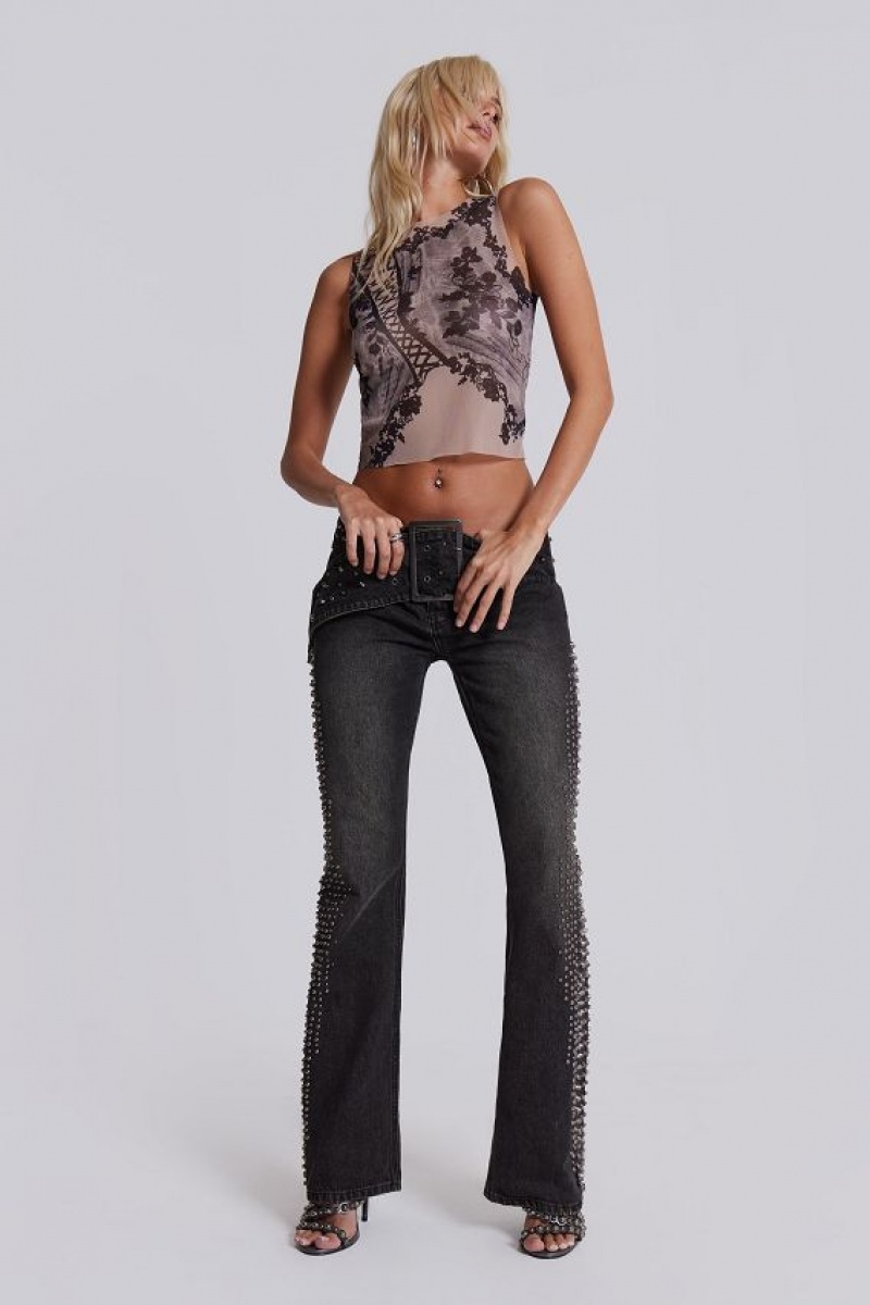 Jadedlondon Studded Up Denim Jeans | JADLDN24446