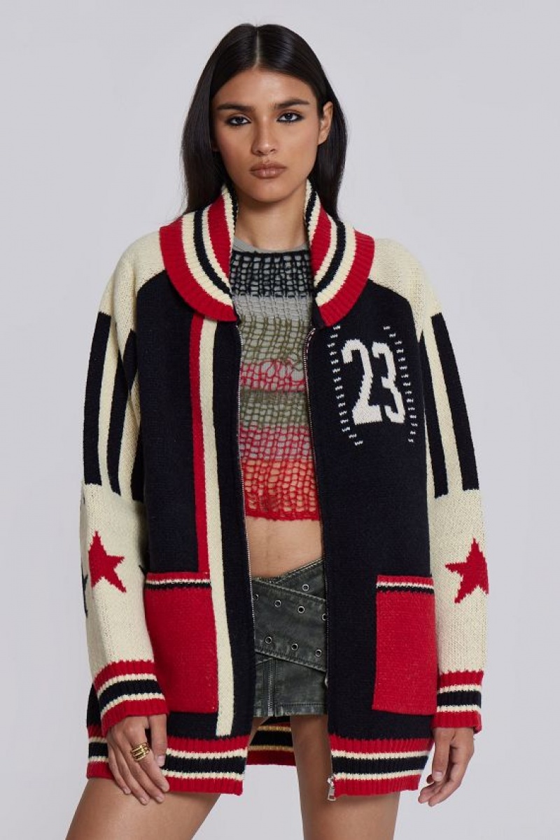 Jadedlondon Team 23 Knitted Zip Through | JADLDN24176