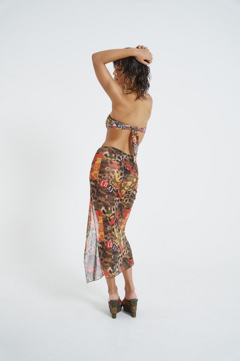 Jadedlondon Untamed Midi Beach Skirt | JADLDN24357