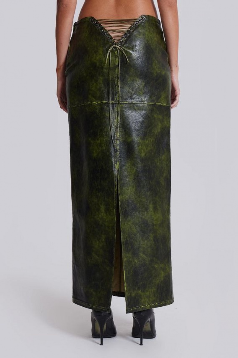 Jadedlondon Venom Faux Leather Maxi Skirt | JADLDN24212