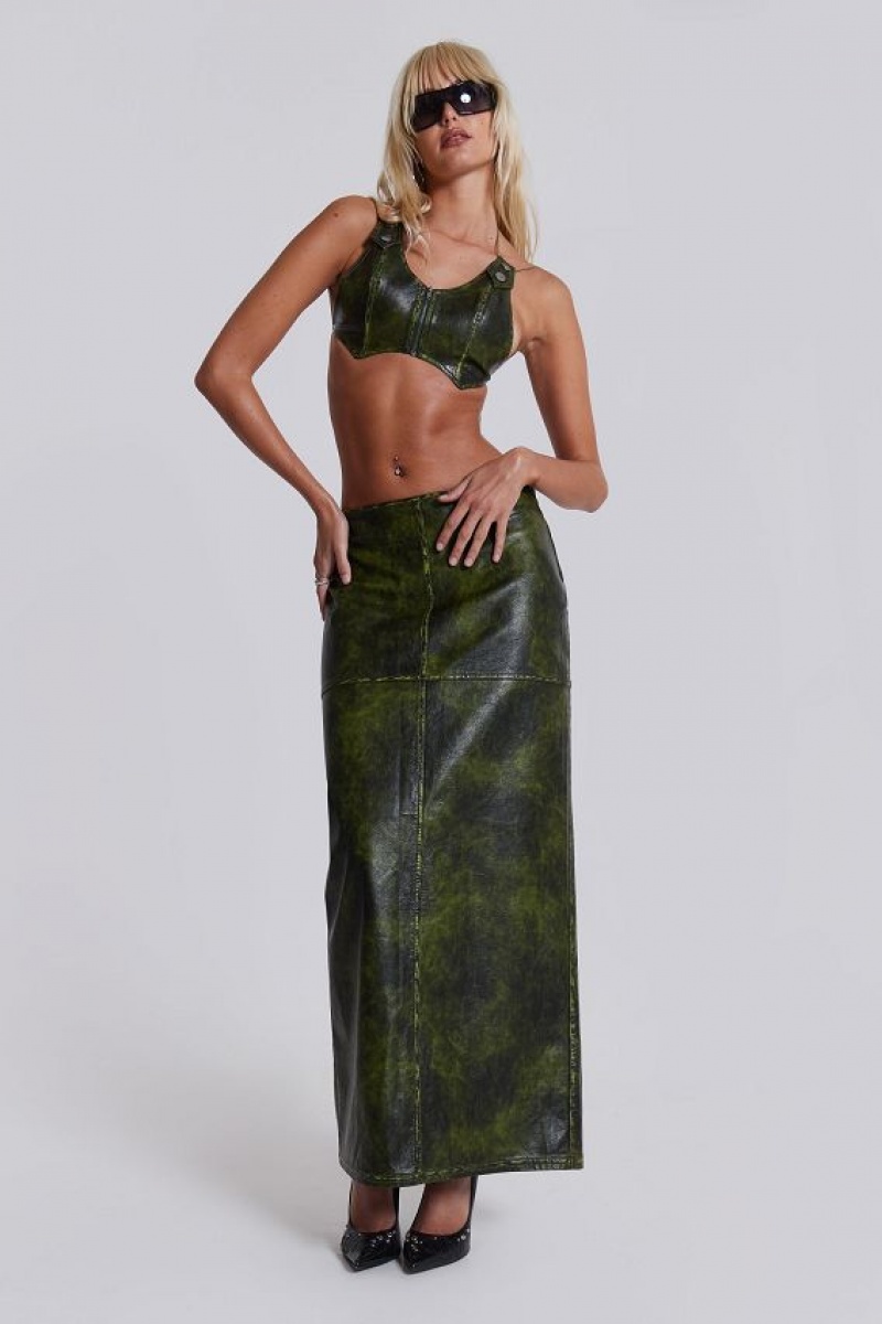 Jadedlondon Venom Faux Leather Maxi Skirt | JADLDN24212