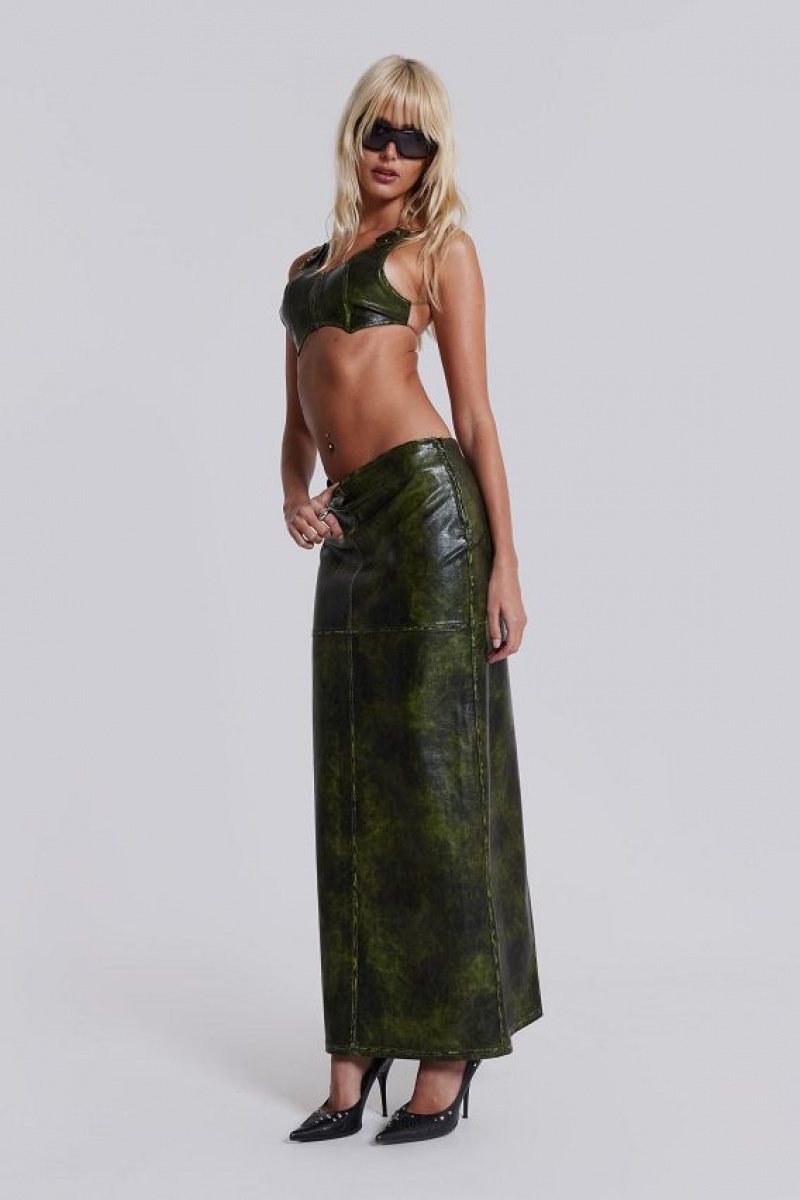 Jadedlondon Venom Faux Leather Maxi Skirt | JADLDN24212