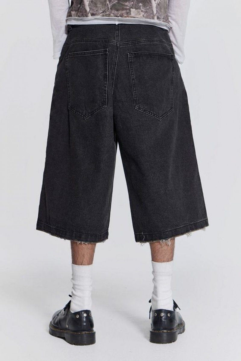 Jadedlondon Washed Black Colossus Jorts | JADLDN24581