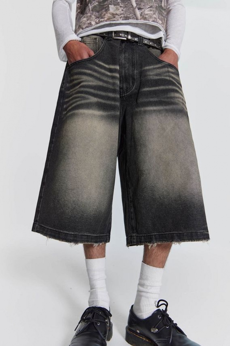 Jadedlondon Washed Black Colossus Jorts | JADLDN24581