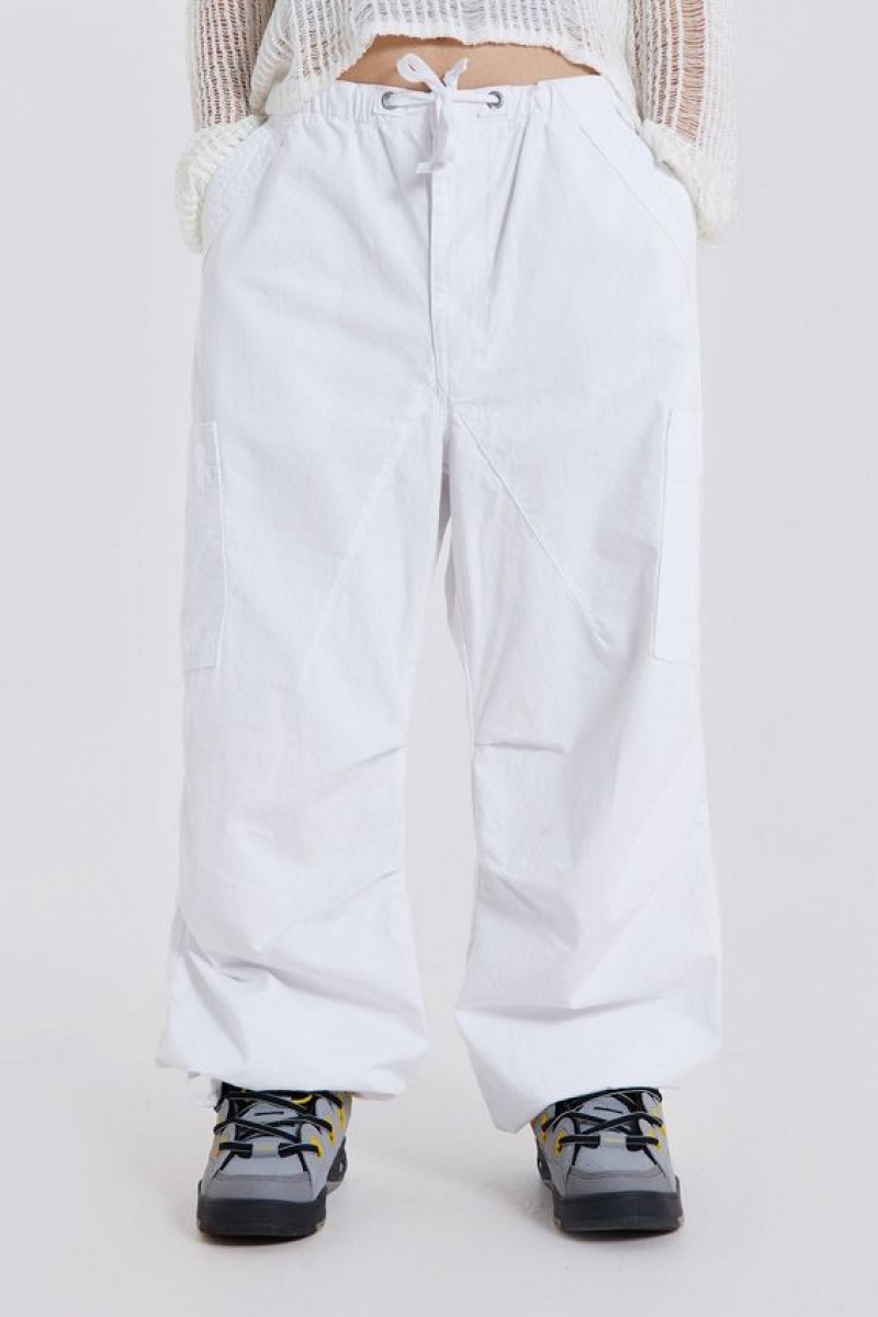 Jadedlondon White Parachute Cargo Pants | JADLDN24065